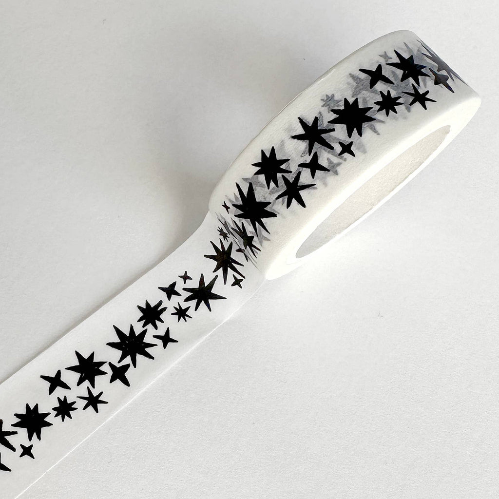 Stars Black and White Pattern Washi Tape - Freshie & Zero Studio Shop