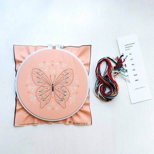 Butterfly Embroidery Kit by Cozyblue - Freshie & Zero Studio Shop