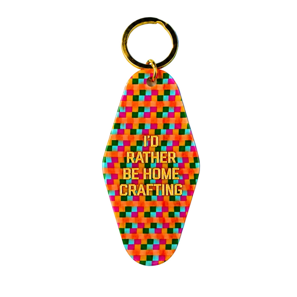 I'd Rather Be Home Crafting Keychain - Freshie & Zero Studio Shop