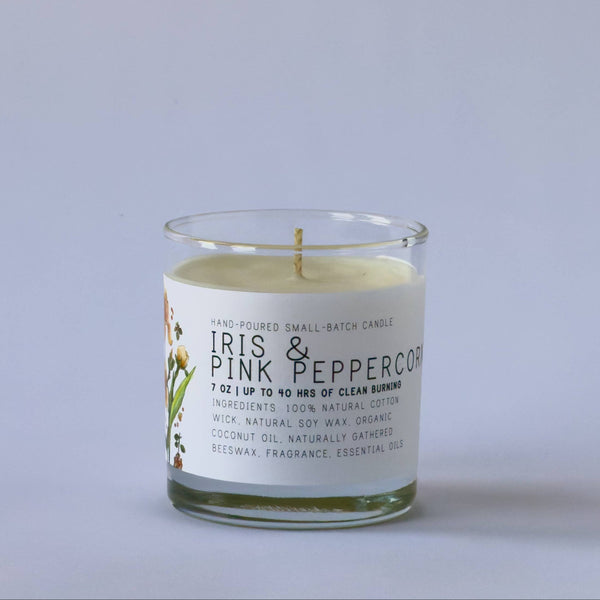Iris & Pink Peppercorn 7oz - Just Bee Candle - Freshie & Zero Studio Shop