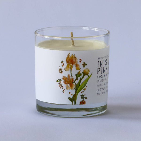 Iris & Pink Peppercorn 7oz - Just Bee Candle - Freshie & Zero Studio Shop