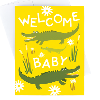 Gator Baby Greeting Card - Freshie & Zero Studio Shop