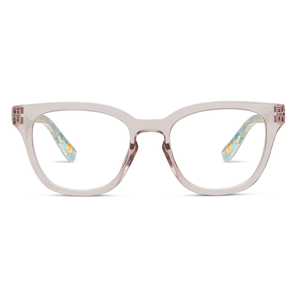 Peepers x Laura Park Reading Glasses: Nola - Gray/Chelsea Orange - Freshie & Zero Studio Shop