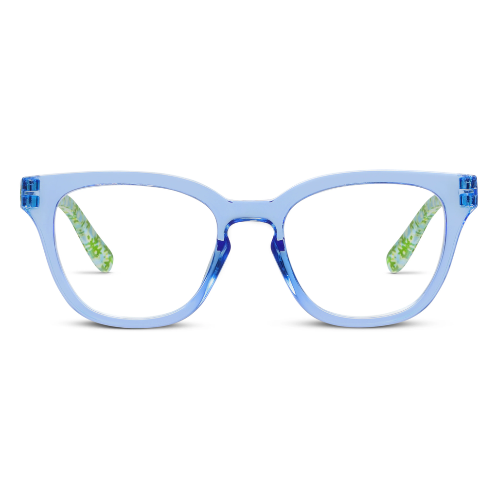 Peepers x Laura Park Reading Glasses: Nola - Blue/Après Ski - Freshie & Zero Studio Shop