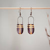 Eggplant Purple and Gold Rounded Earrings - Freshie & Zero Studio Shop