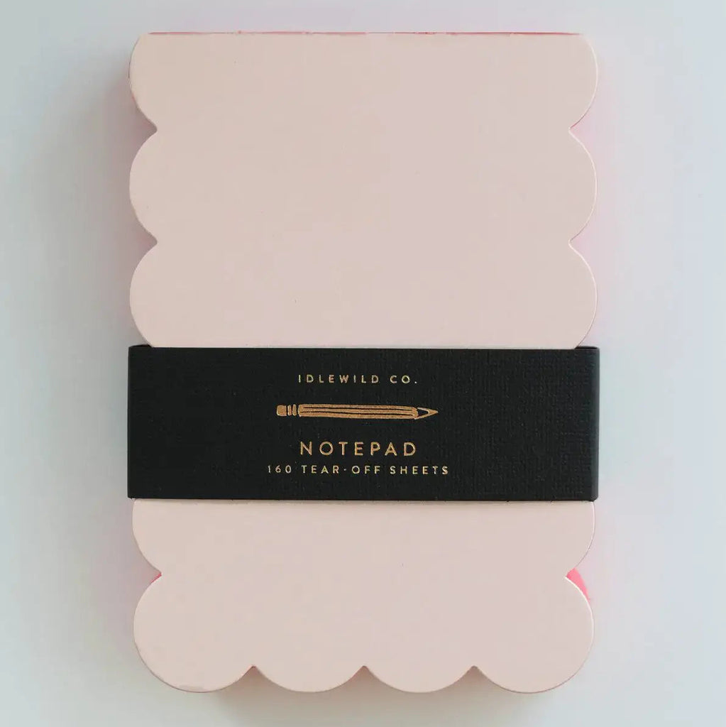 Scalloped Shaped Notepad | Peach + Persimmon Edge - Freshie & Zero Studio Shop