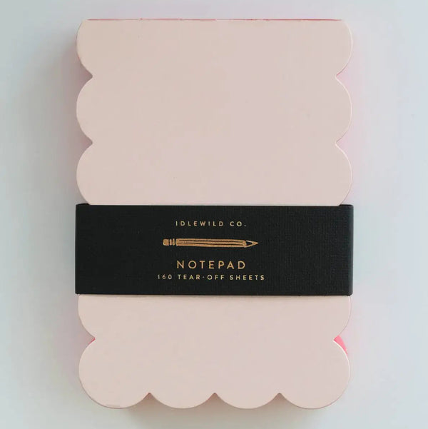 Scalloped Shaped Notepad | Peach + Persimmon Edge - Freshie & Zero Studio Shop