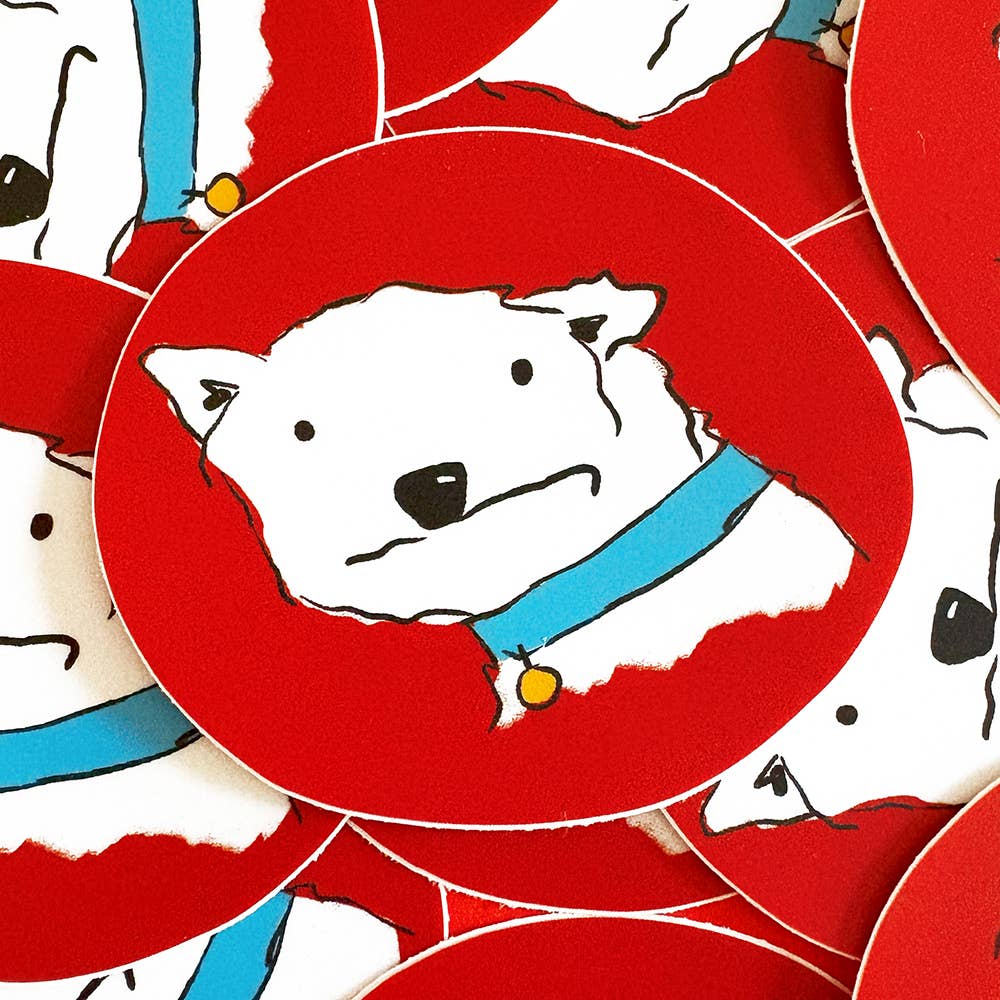 Derpy Dog Vinyl Sticker - Freshie & Zero Studio Shop