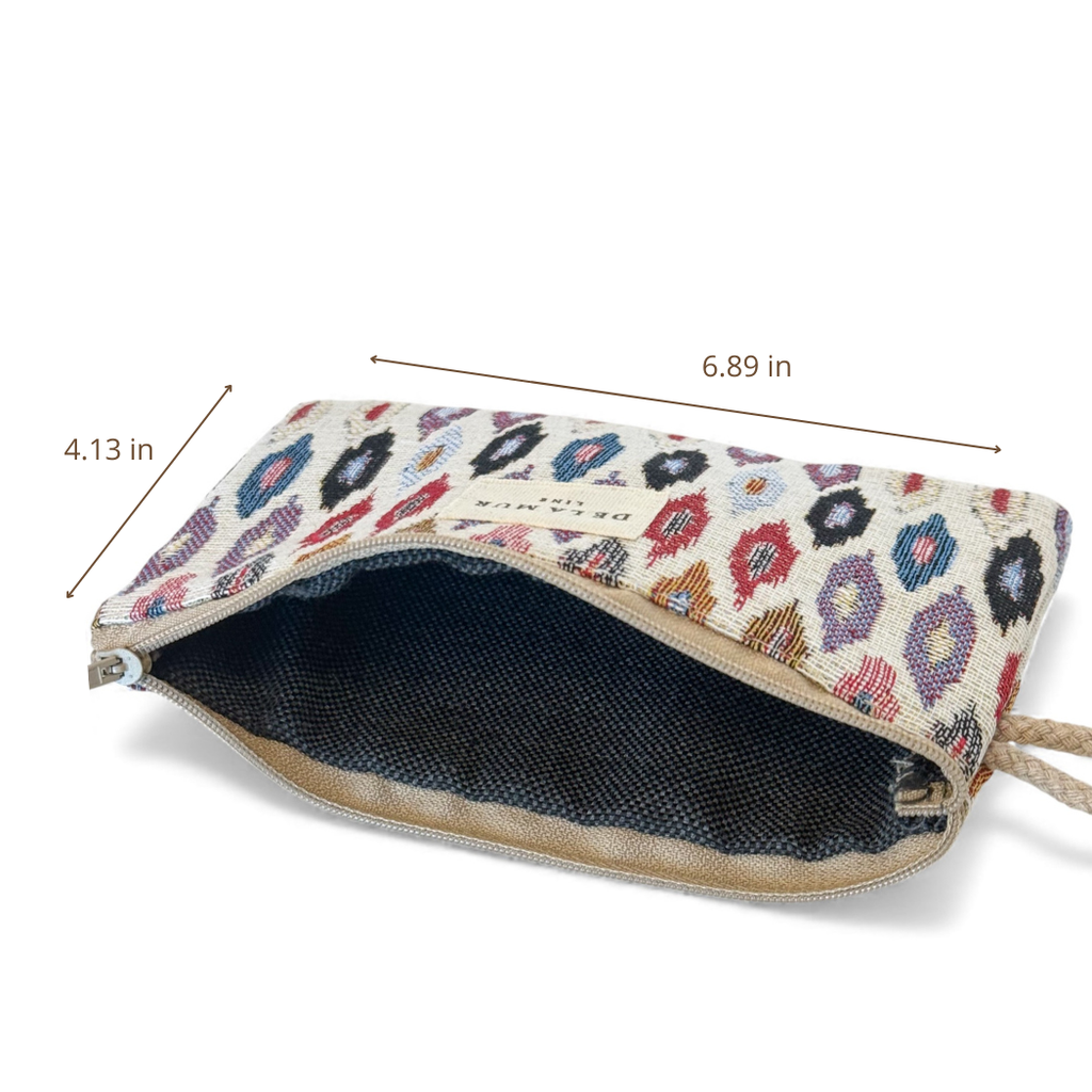 Small Makeup Bag: Boho Geometric - Freshie & Zero Studio Shop