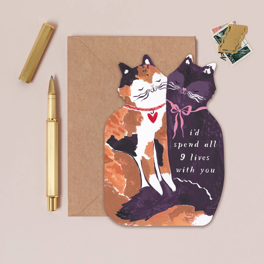 Nine Lives Cat Anniversary Card - Freshie & Zero Studio Shop