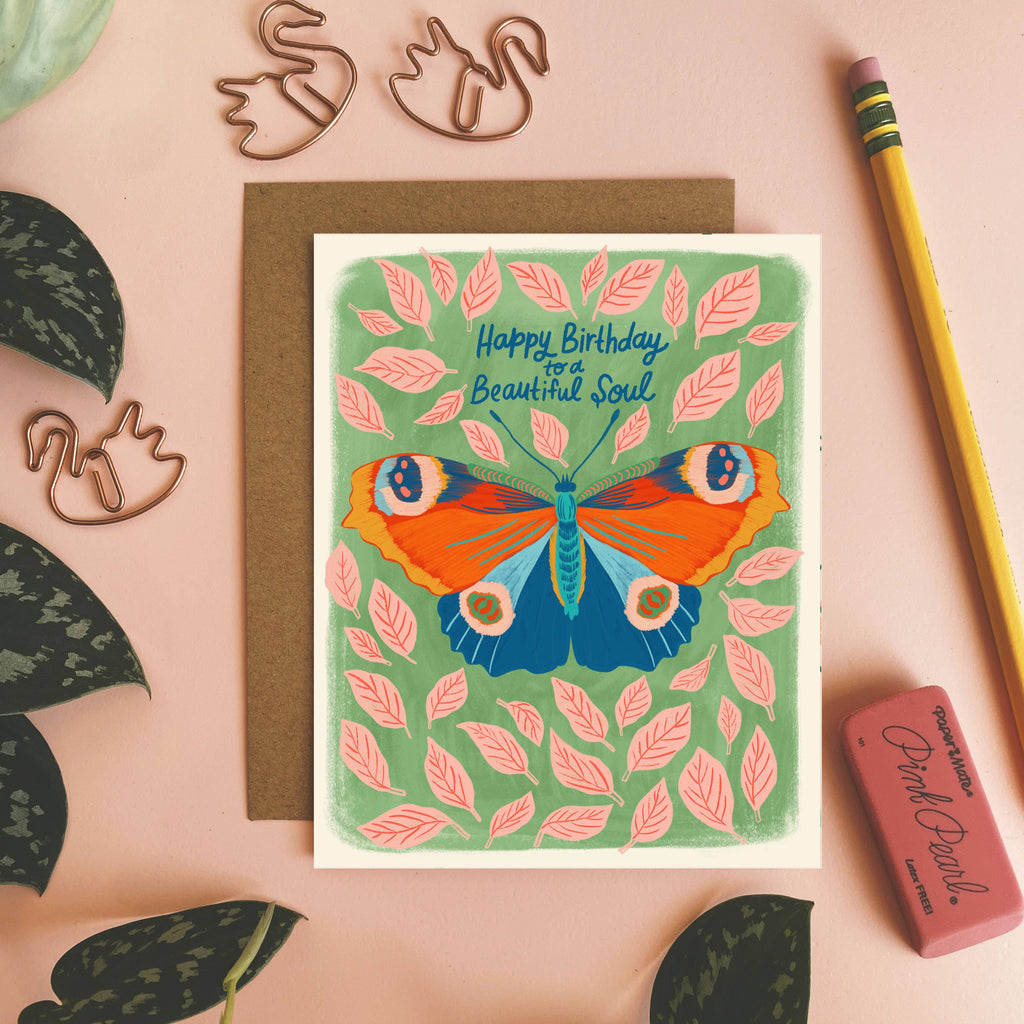 Happy Birthday to a Beautiful Soul Greeting Card - Freshie & Zero Studio Shop