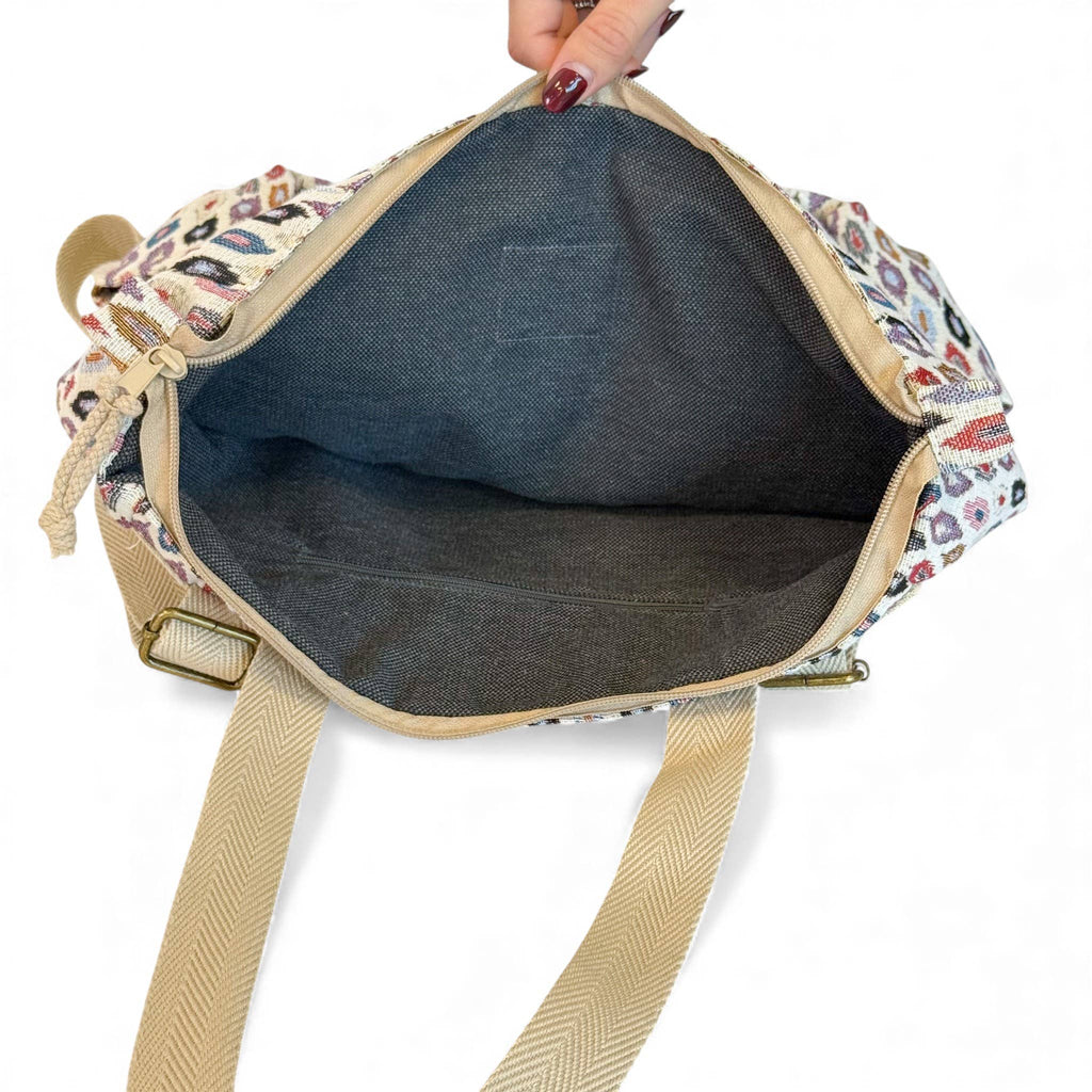 Convertible Shoulder Bag/Backpack: Boho Geometric - Freshie & Zero Studio Shop