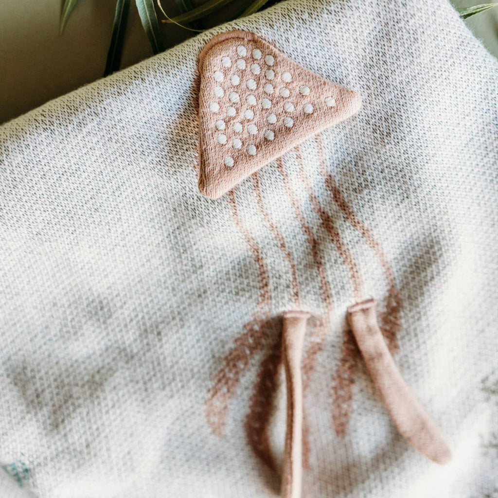 Organic Cotton 3D Knit Baby Blanket - Jellyfish & Whales - Freshie & Zero Studio Shop