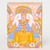 Congrats Love Birds Letterpress Card - Freshie & Zero Studio Shop