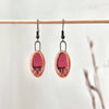 Pink Small Oval Clay Earrings with Gold Lines - Freshie & Zero Studio Shop