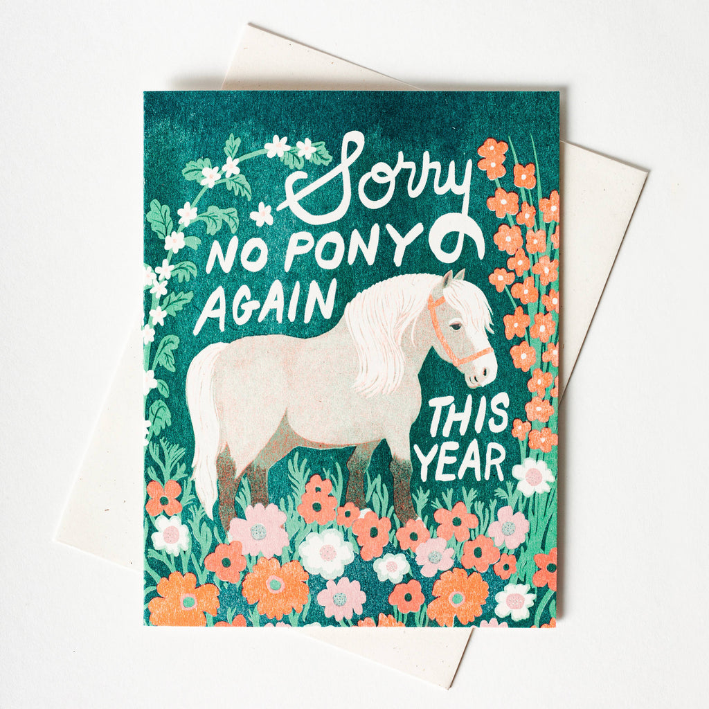 No Pony Birthday Card - Freshie & Zero Studio Shop