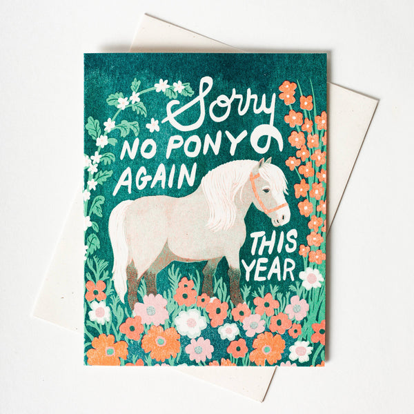 No Pony Birthday Card - Freshie & Zero Studio Shop