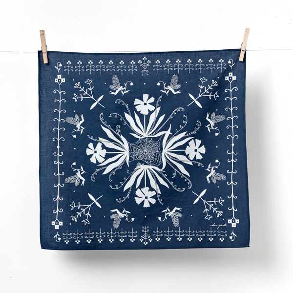 Hedgerow Bandana - Fairy, Floral, Graphic Print & Gift - Freshie & Zero Studio Shop