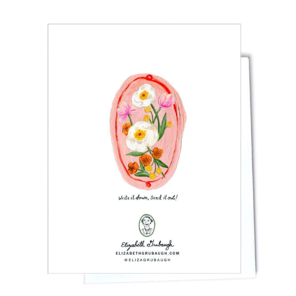 Oval Flower Thank You Card - Freshie & Zero Studio Shop