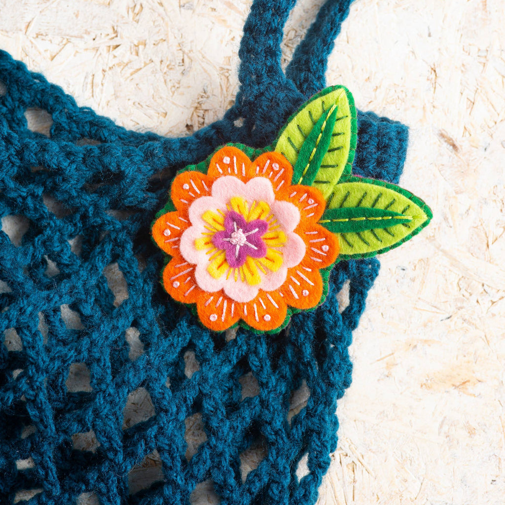 Margery Flower Felt Craft Brooch Kit | Complete Craft Kit - Freshie & Zero Studio Shop