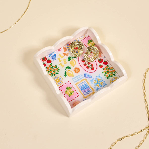 Italian Summer Scalloped Trinket Tray - Freshie & Zero Studio Shop