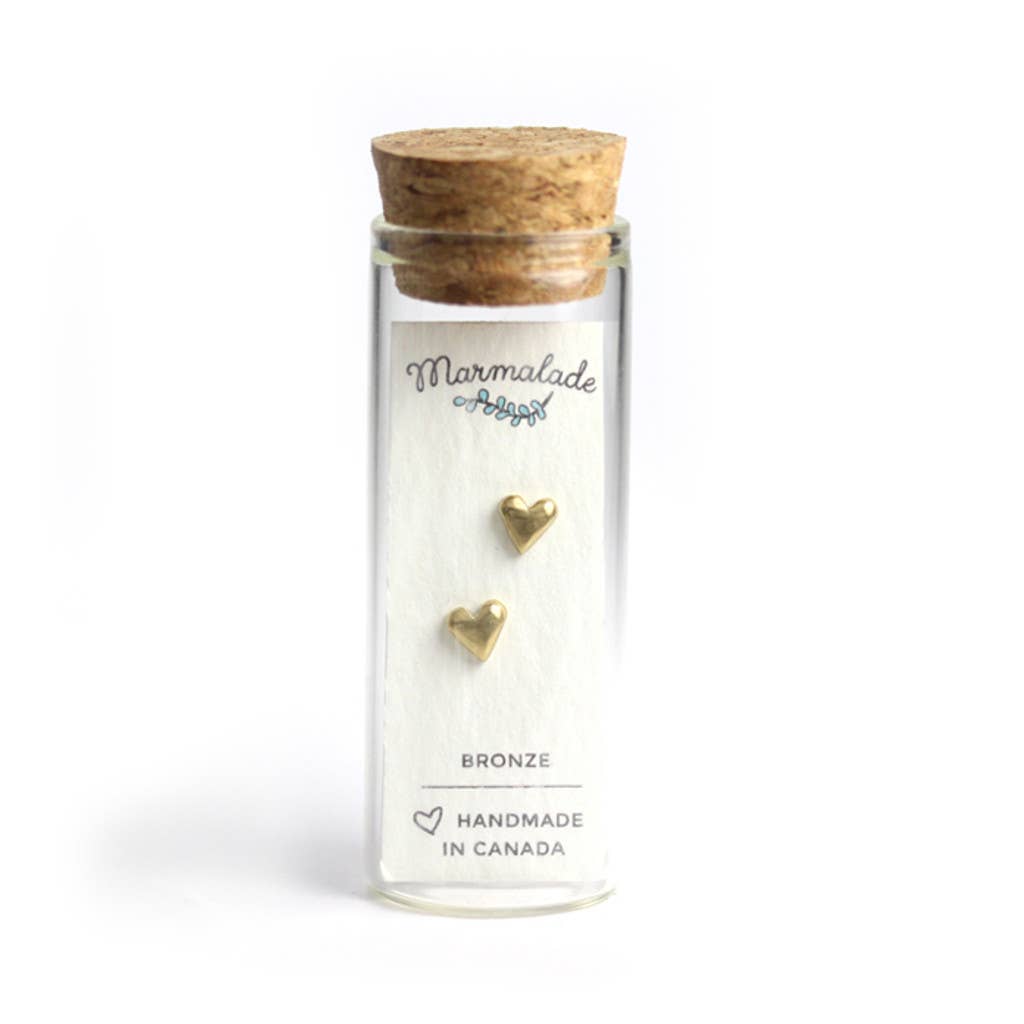 Heart studs: Bronze - Freshie & Zero Studio Shop
