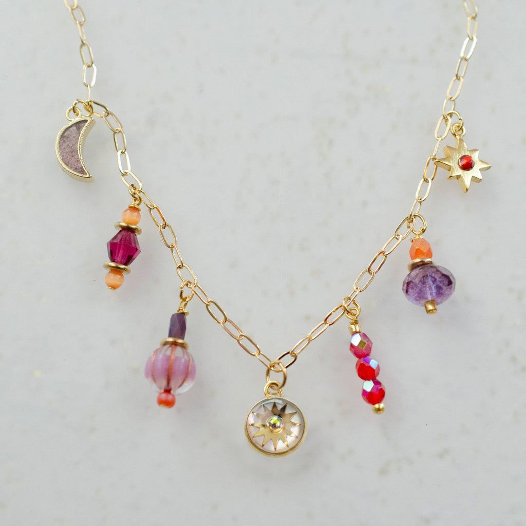 Pearl Zodiac Fire Sign Charm Necklace by Jill Makes - Freshie & Zero Studio Shop