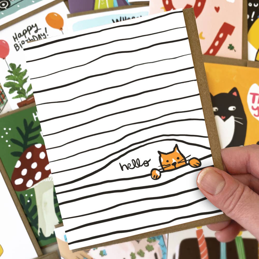 Hello Cat Greeting Card - Freshie & Zero Studio Shop