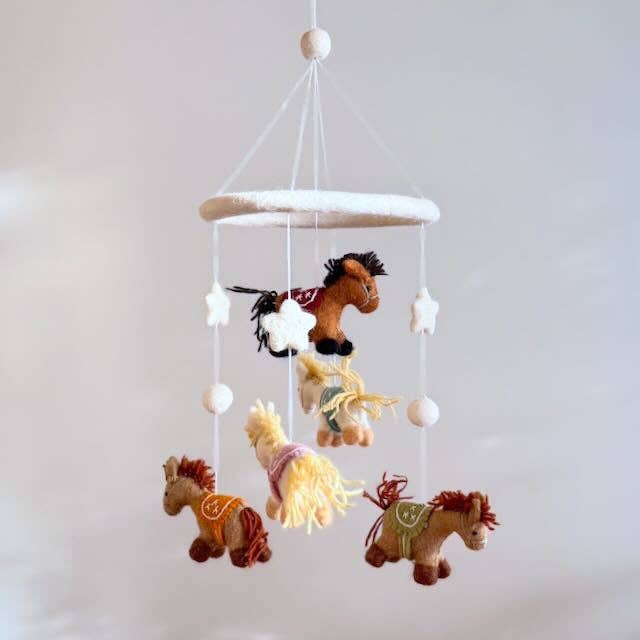Felt Baby Mobile - Cute Pony - Freshie & Zero Studio Shop