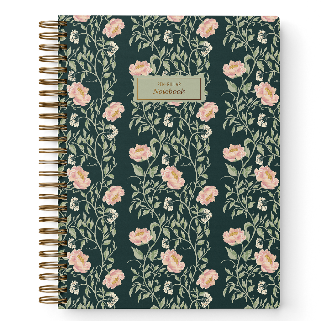 Green and Pink Floral Hardcover Notebook - Freshie & Zero Studio Shop