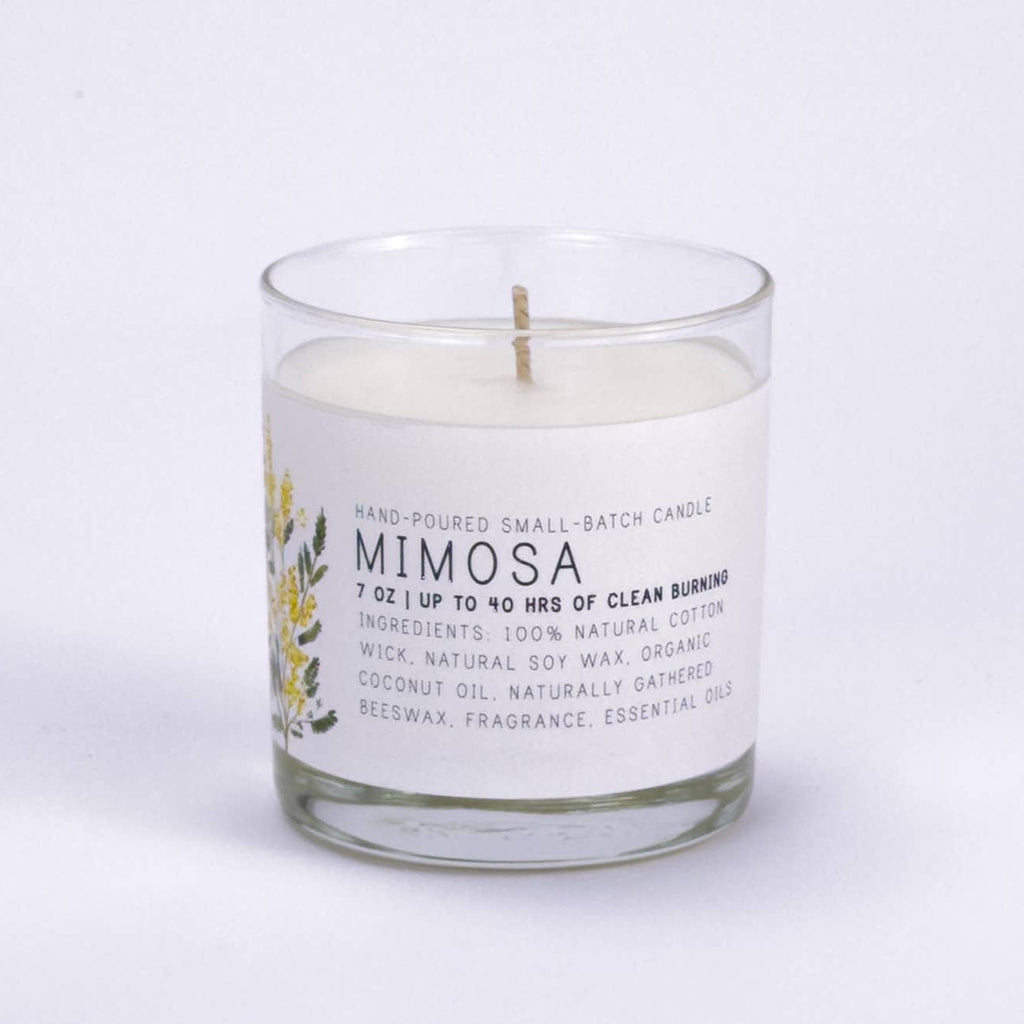 Mimosa Medium Glass Candle by Just Bee - Freshie & Zero Studio Shop