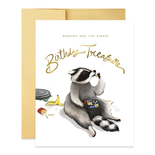 Raccoon Trash Treasure Birthday Card - Freshie & Zero Studio Shop