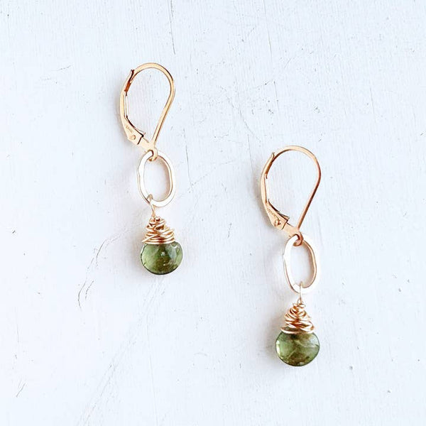 peridot bay gemstone drop earrings - Freshie & Zero Studio Shop