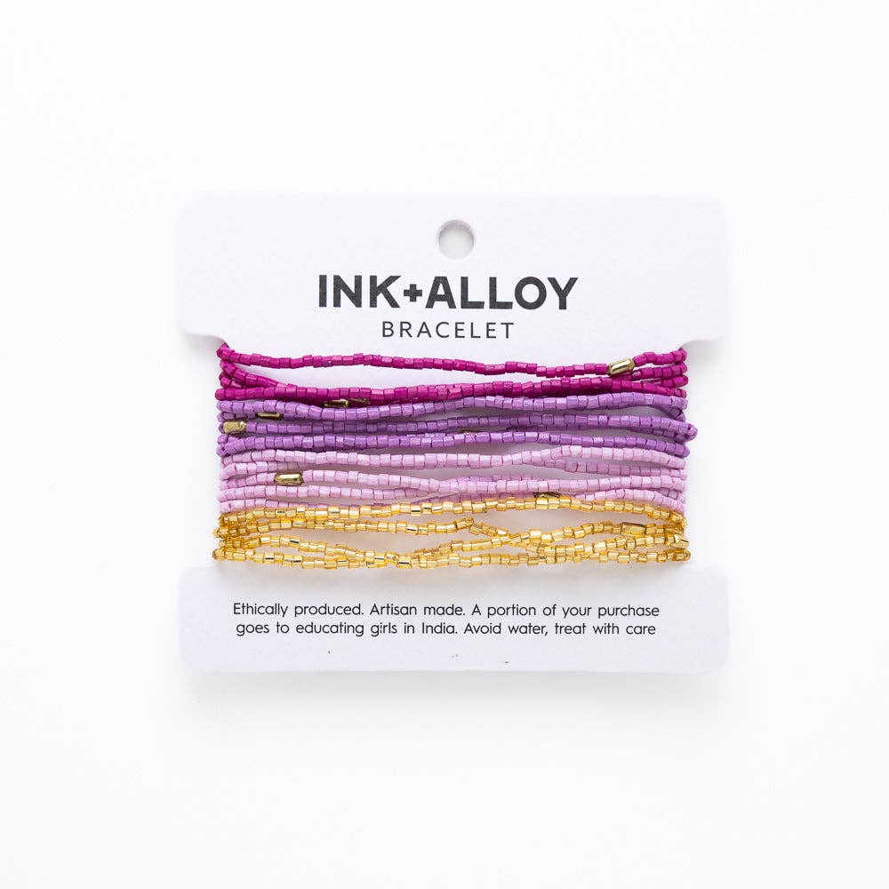Chelsea Luxe Purple Beaded Bracelet Stack of 18 - Freshie & Zero Studio Shop