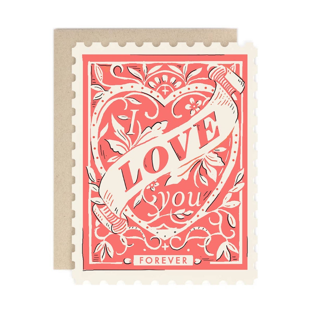 I Love You Forever Stamp Greeting Card - Freshie & Zero Studio Shop