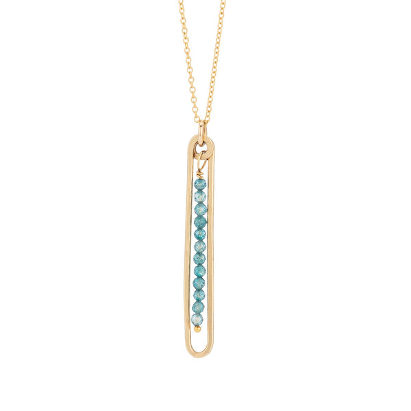 Lyric Necklace with Blue Topaz - Freshie & Zero Studio Shop