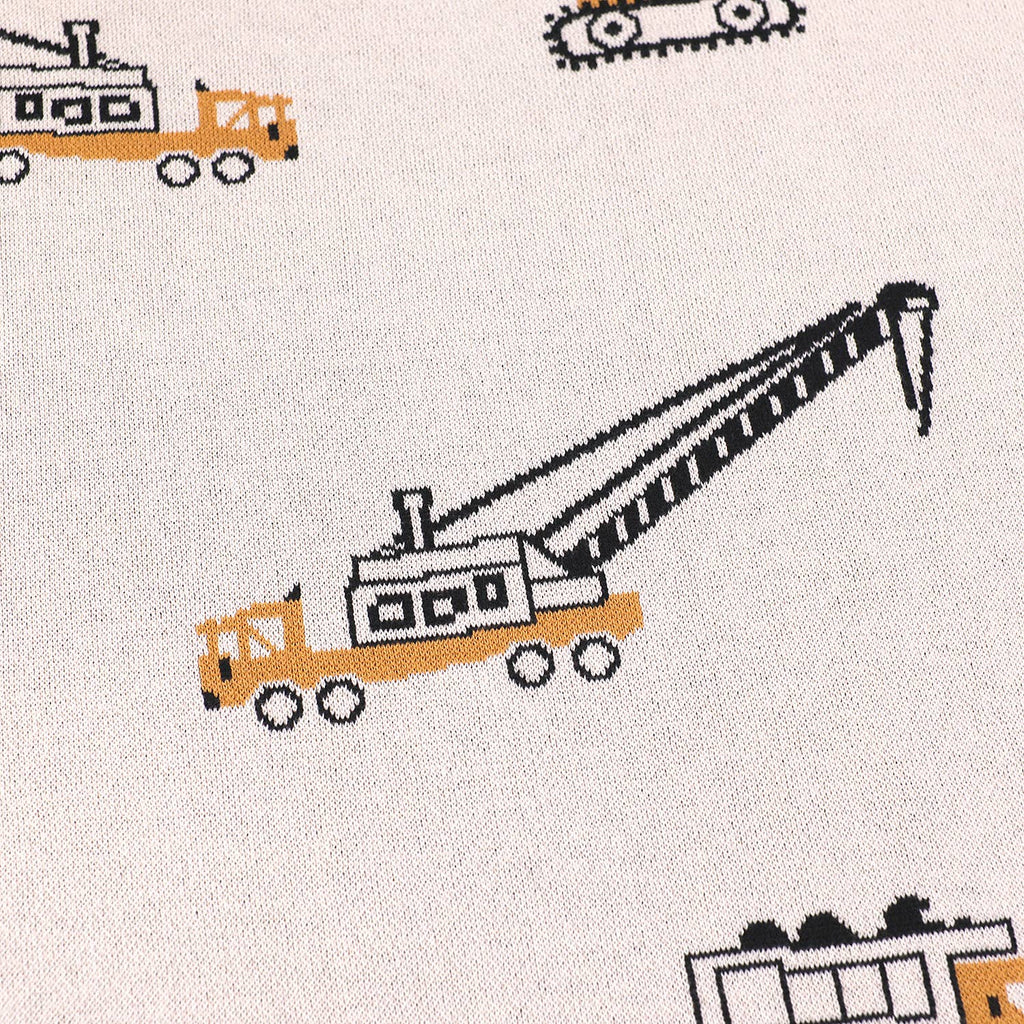 Organic Cotton Baby Blanket - Trucks - Freshie & Zero Studio Shop