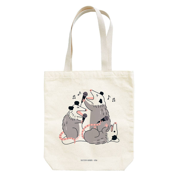Karaoke Possums Canvas Tote Bag - Freshie & Zero Studio Shop