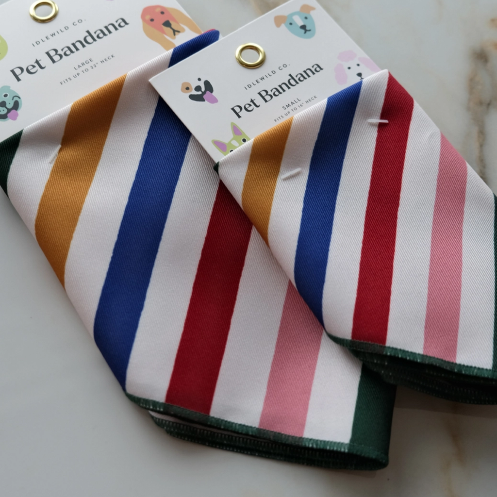 Primary Stripes Pet Bandana - Freshie & Zero Studio Shop