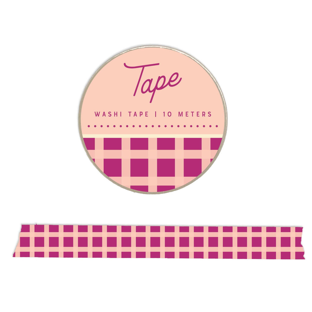 Pink Gingham Washi Tape - Freshie & Zero Studio Shop