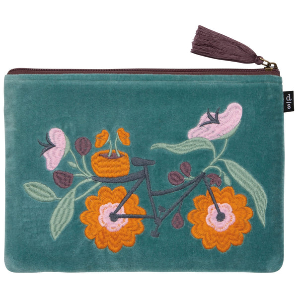 Petal Power Embroidered Large Flat Pouch - Freshie & Zero Studio Shop