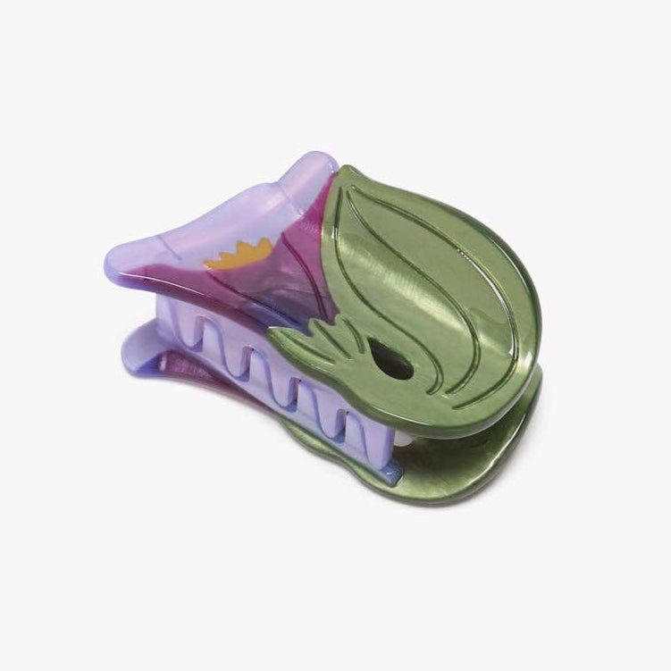 Morning Glory Purple Flower Acetate Small Hair Claw Clip - Freshie & Zero Studio Shop