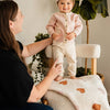 Organic Jacquard Sweater Knit Baby Blanket: Loving Hearts - Freshie & Zero Studio Shop