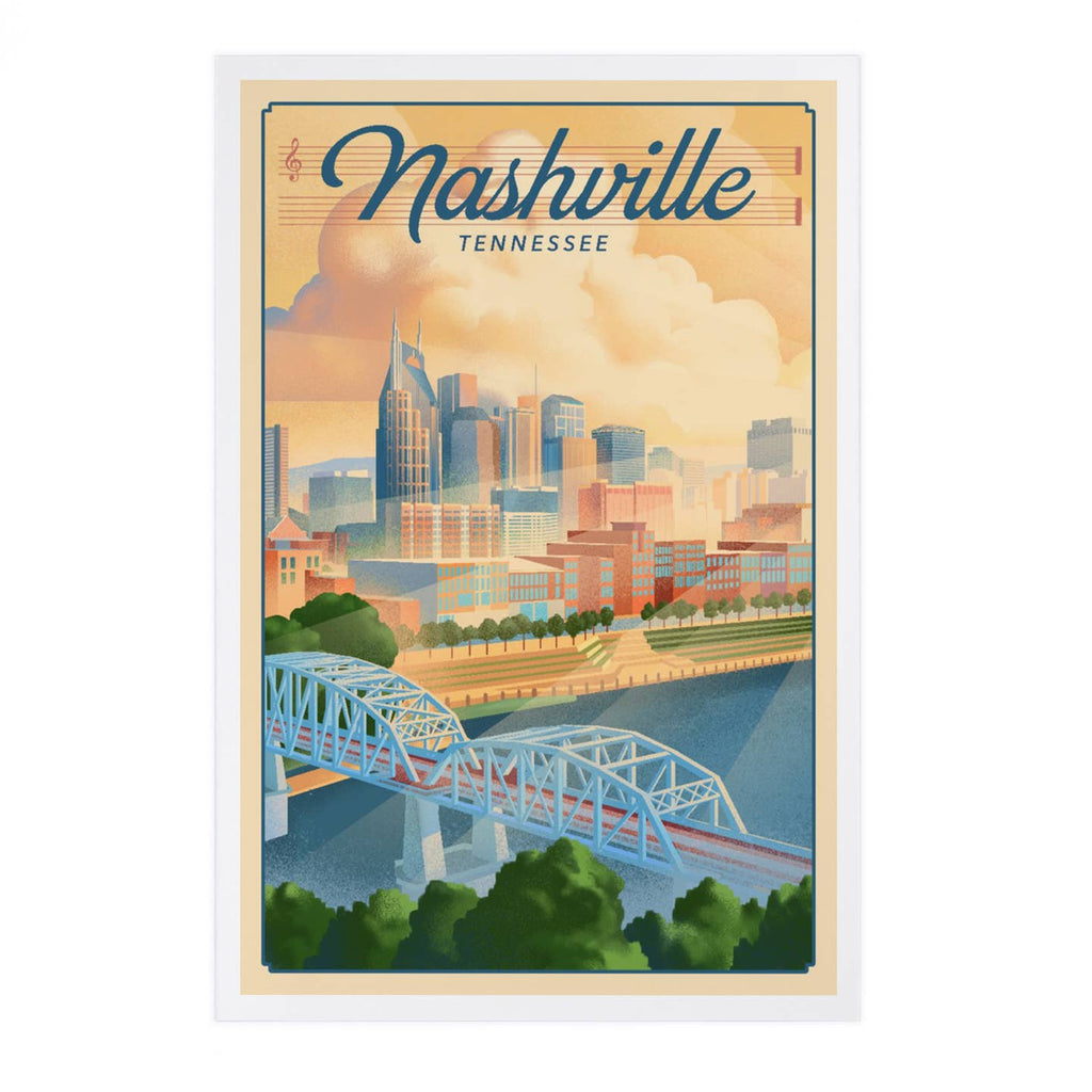 Nashville Lithograph Print Postcard - Freshie & Zero Studio Shop