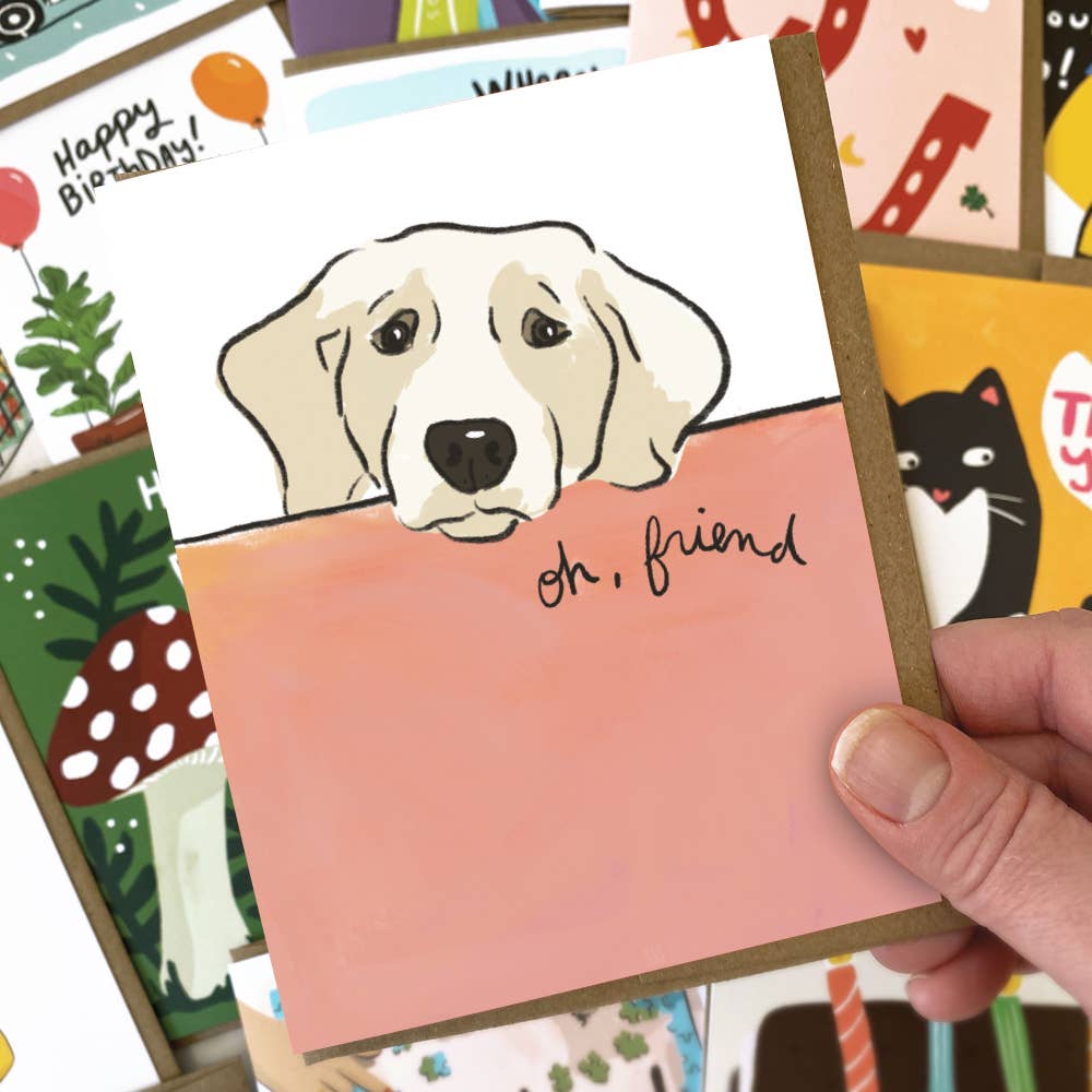 Oh Friend Dog Sympathy Card - Freshie & Zero Studio Shop
