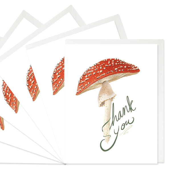 Mushroom Boxed Thank You Cards - Set of 6 - Freshie & Zero Studio Shop