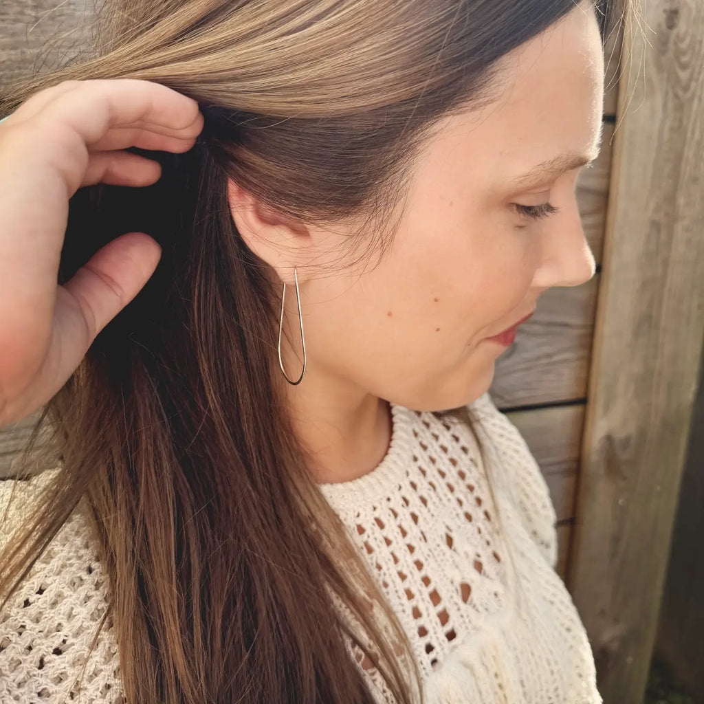Minimal Hoop - Boho Teardrop - Freshie & Zero Studio Shop