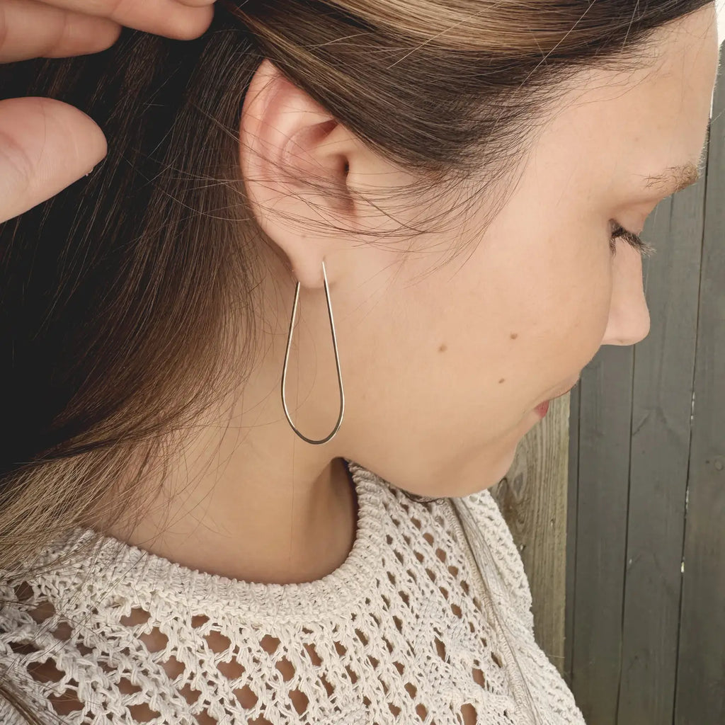 Minimal Hoop - Boho Teardrop - Freshie & Zero Studio Shop
