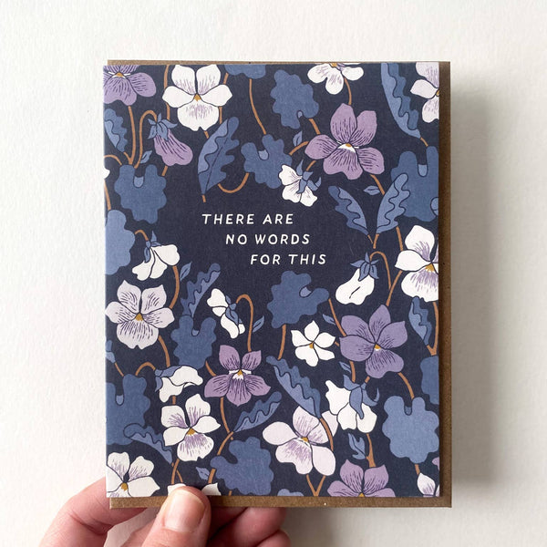 There Are No Words Violet Sympathy Card - Freshie & Zero Studio Shop