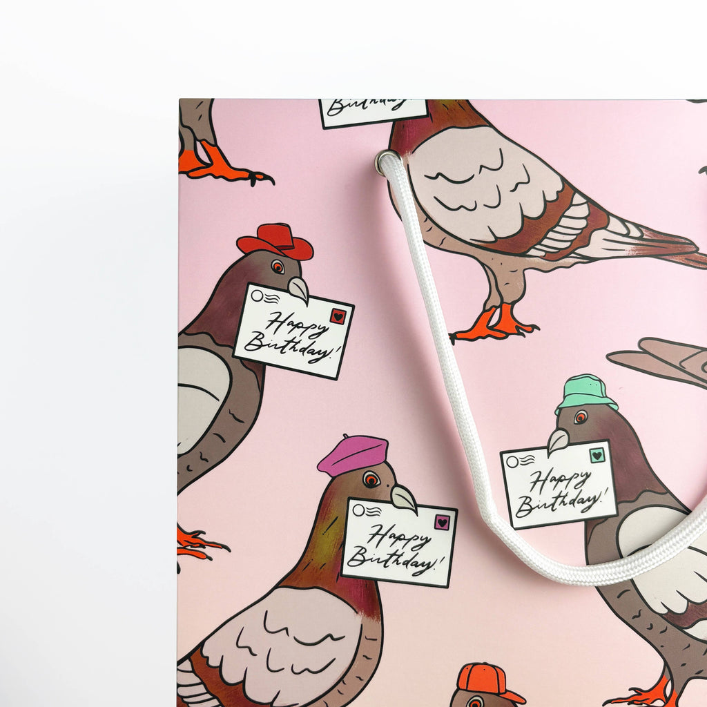 Pigeons in Hats Birthday Gift Bag - Freshie & Zero Studio Shop